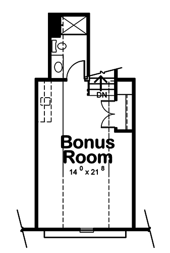 Floor Plan Bonus Room of French Plan #120-2515
