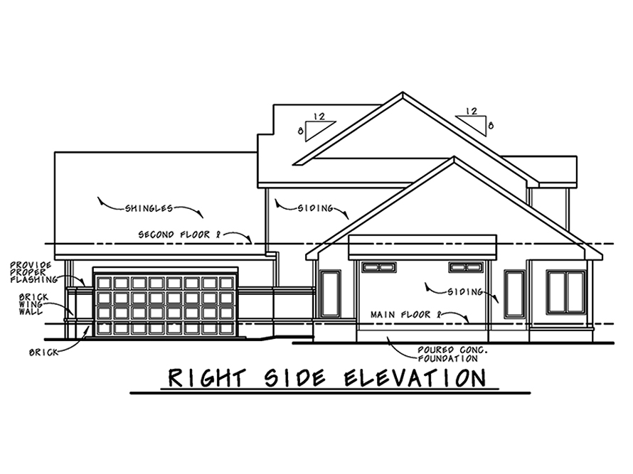 Home Plan Right Elevation of this 4-Bedroom,2774 Sq Ft Plan -120-2517