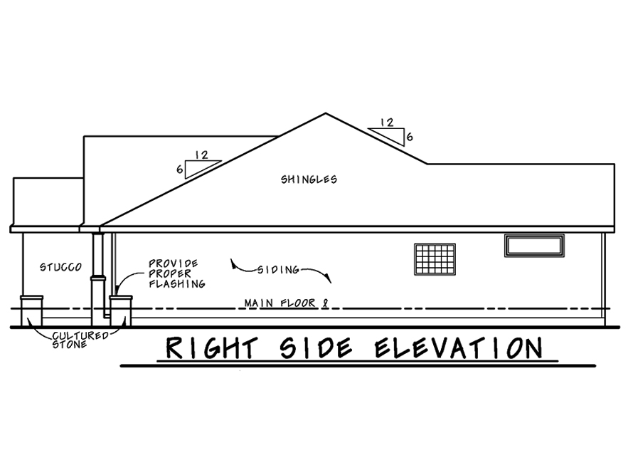 Home Plan Right Elevation of this 3-Bedroom,1858 Sq Ft Plan -120-2524