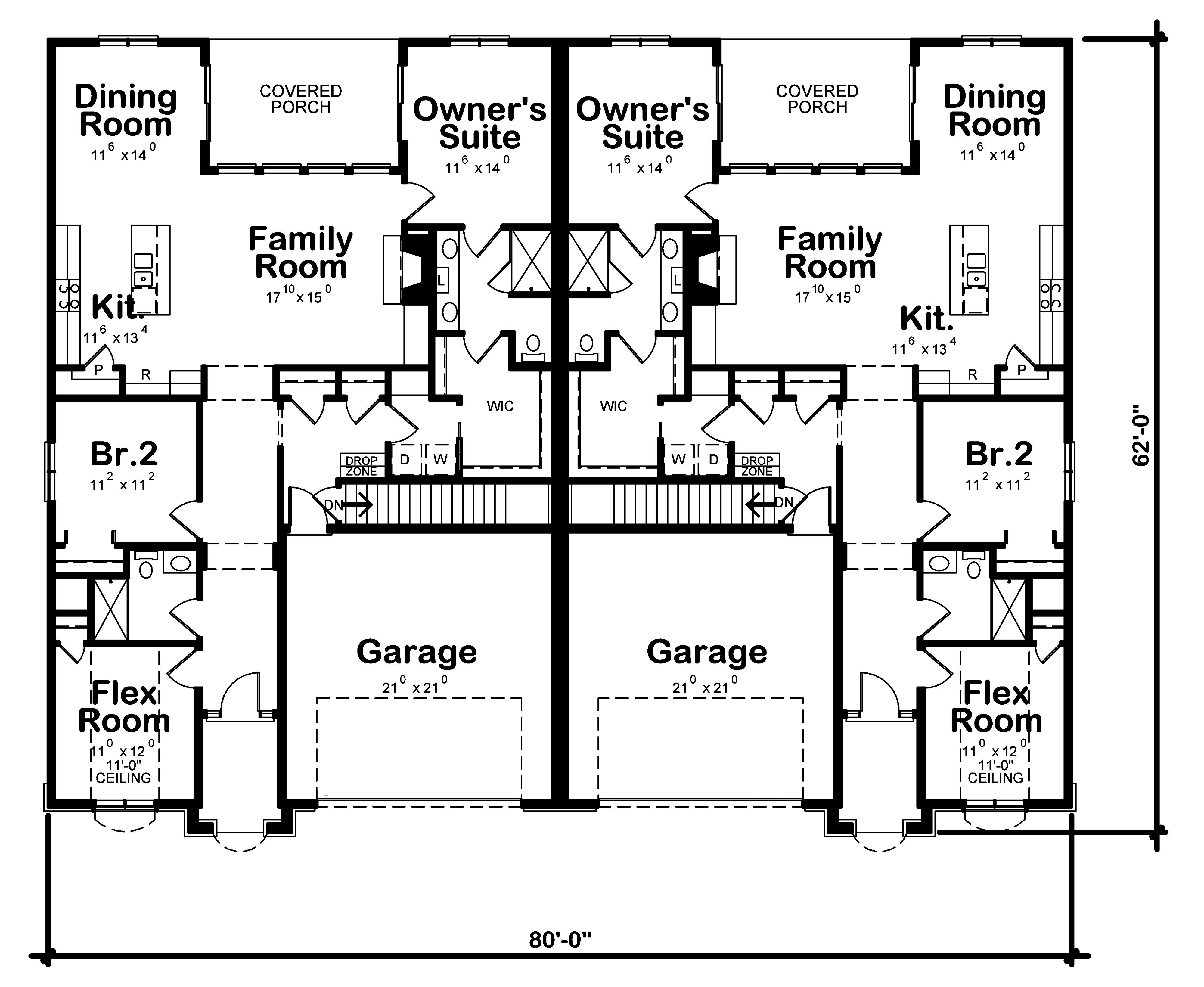 Floor Plan First Story of Multi-Unit Plan #120-2527