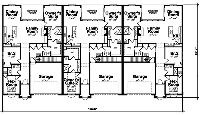 Floor Plan First Story of Multi-Unit Plan #120-2528