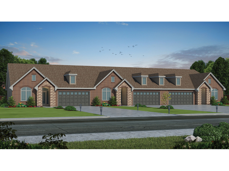 Front elevation of Multi-Unit home (ThePlanCollection: House Plan #120-2528)