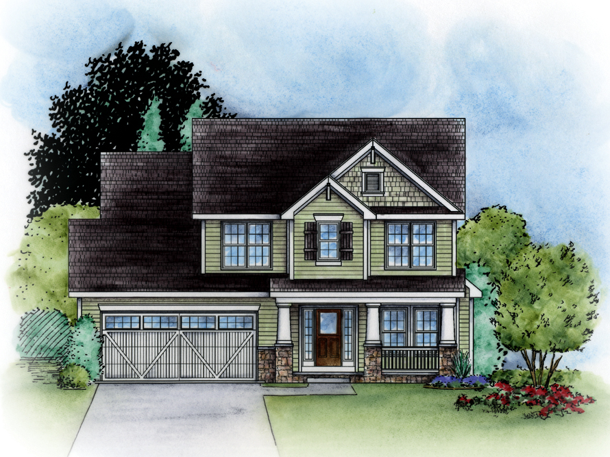 Front View of this 3-Bedroom, 1995 Sq Ft Plan - 120-2529