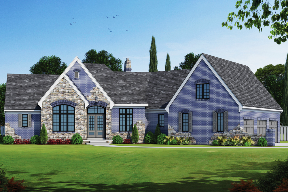 Front View of this 4-Bedroom, 3942 Sq Ft Plan - 120-2533