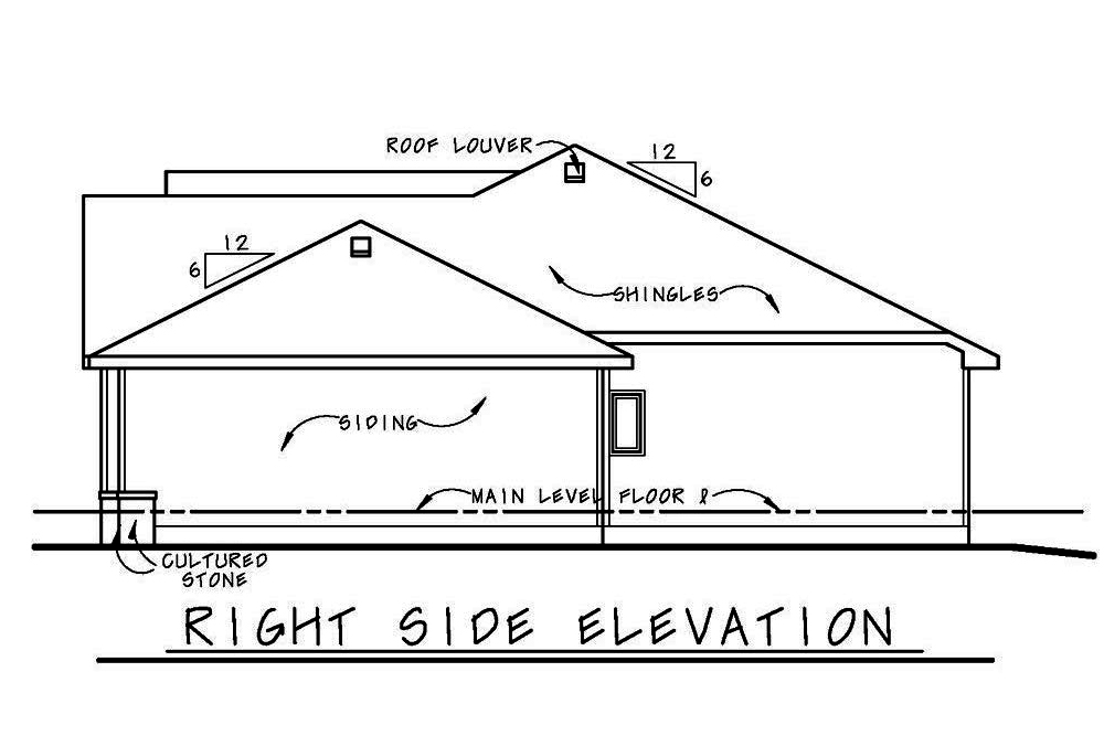 Home Plan Right Elevation of this 3-Bedroom,1750 Sq Ft Plan -120-2535