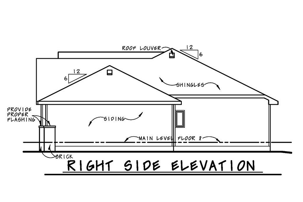 Home Plan Right Elevation of this 2-Bedroom,1750 Sq Ft Plan -120-2536