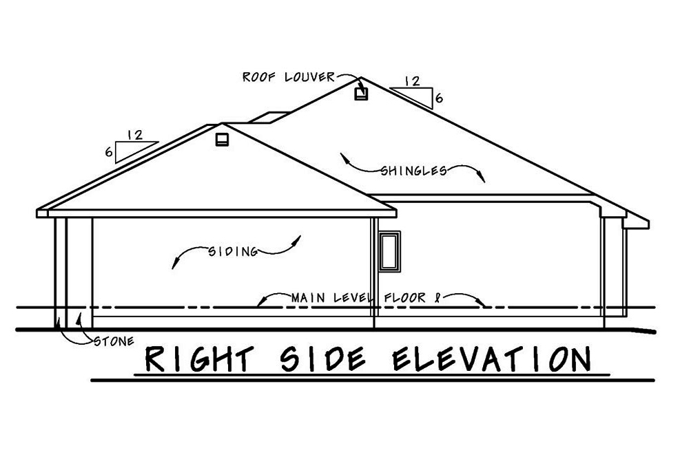 Home Plan Right Elevation of this 2-Bedroom,1750 Sq Ft Plan -120-2537