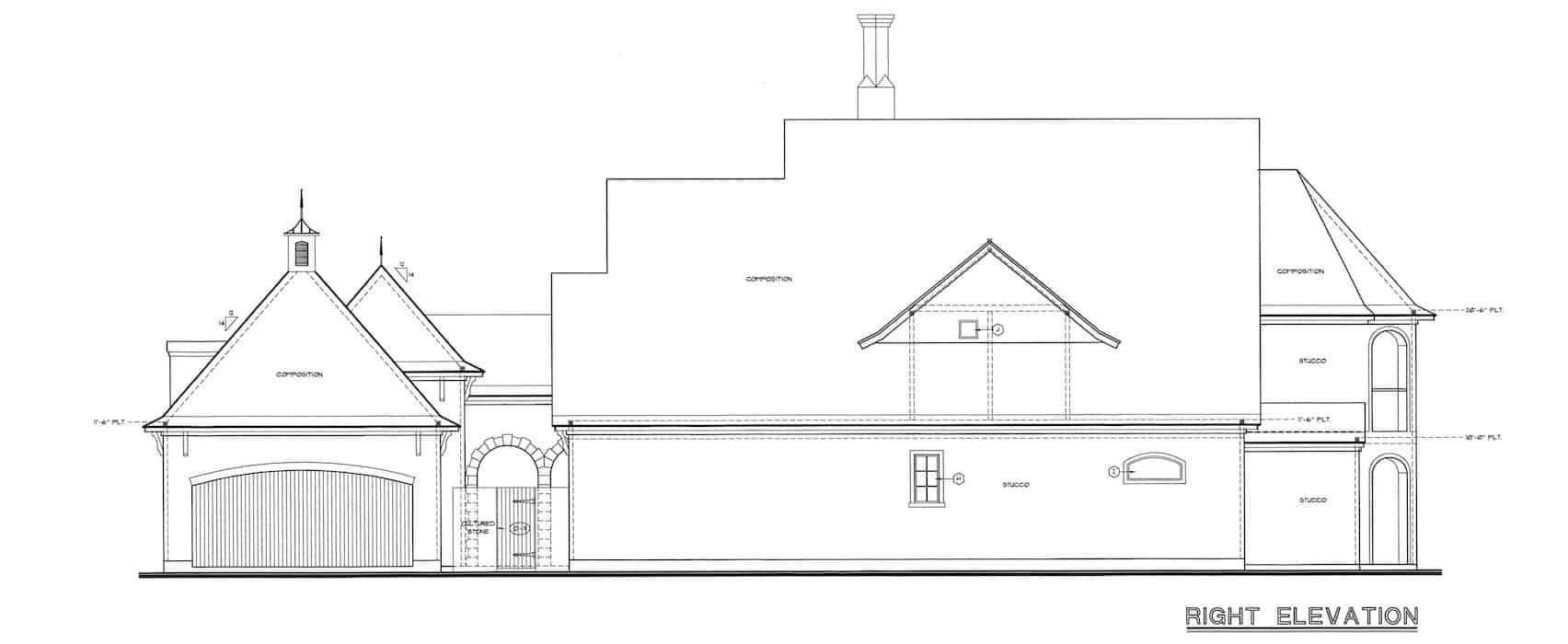 Home Plan Right Elevation of this 4-Bedroom,4629 Sq Ft Plan -120-2539