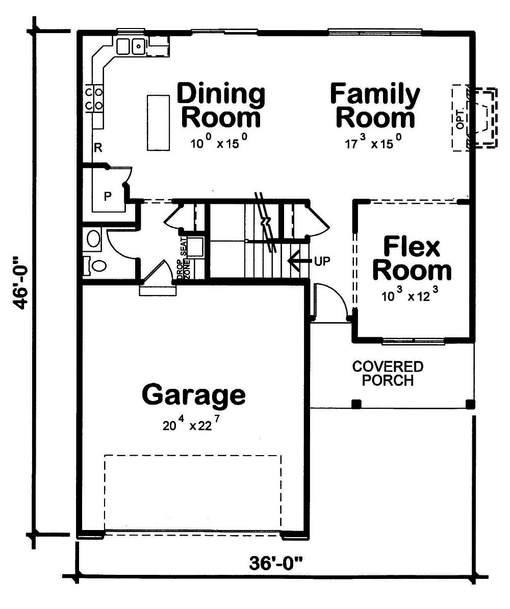 Floor Plan First Story of Country Plan #120-2541