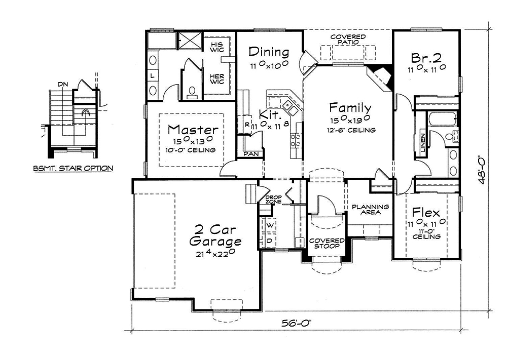 Floor Plan First Story of Traditional Plan #120-2542