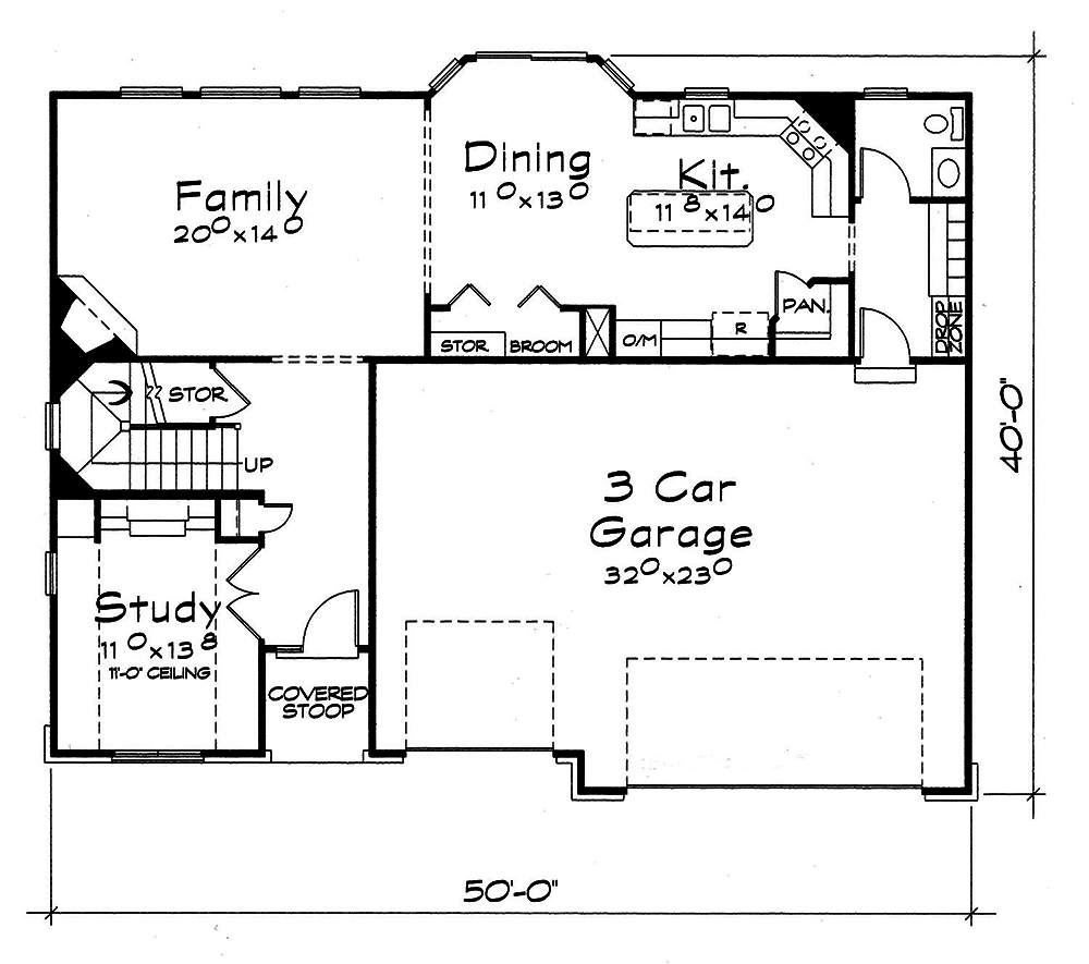 Floor Plan First Story of Country Plan #120-2543