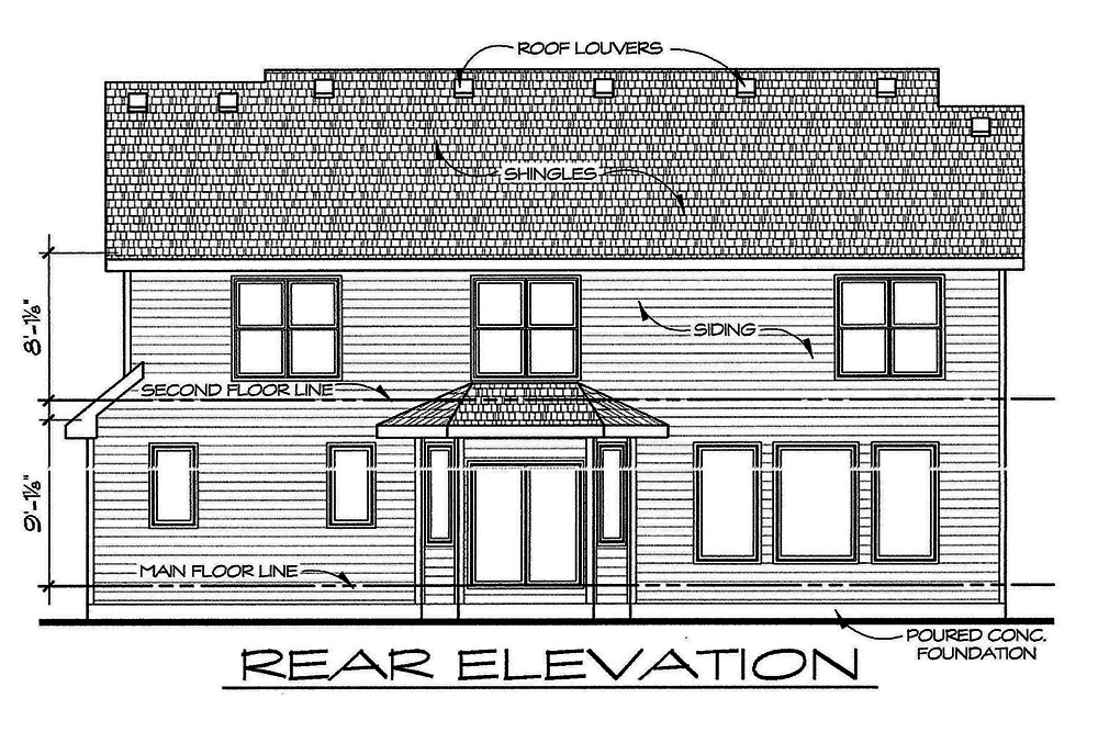 Home Plan Rear Elevation of this 4-Bedroom,2377 Sq Ft Plan -120-2543