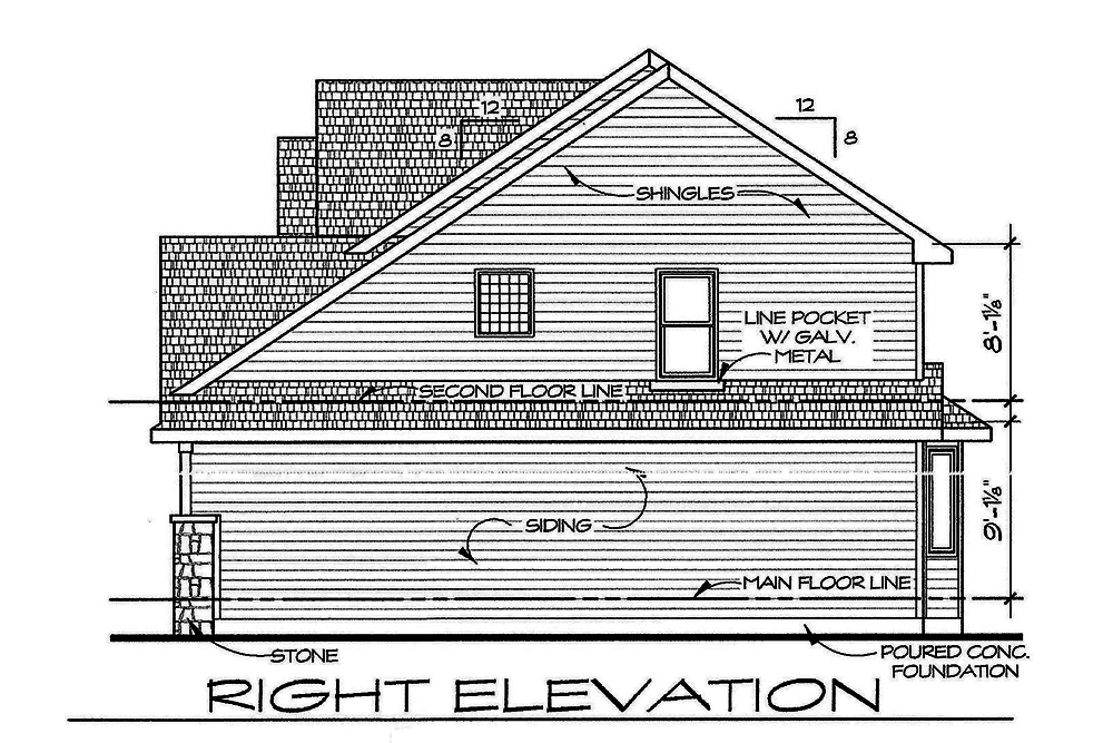 Home Plan Right Elevation of this 4-Bedroom,2377 Sq Ft Plan -120-2543