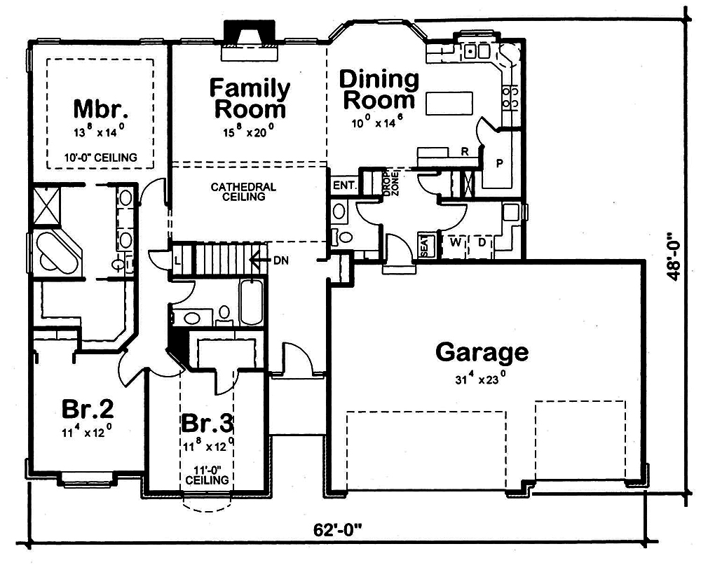 Floor Plan First Story of Country Plan #120-2545