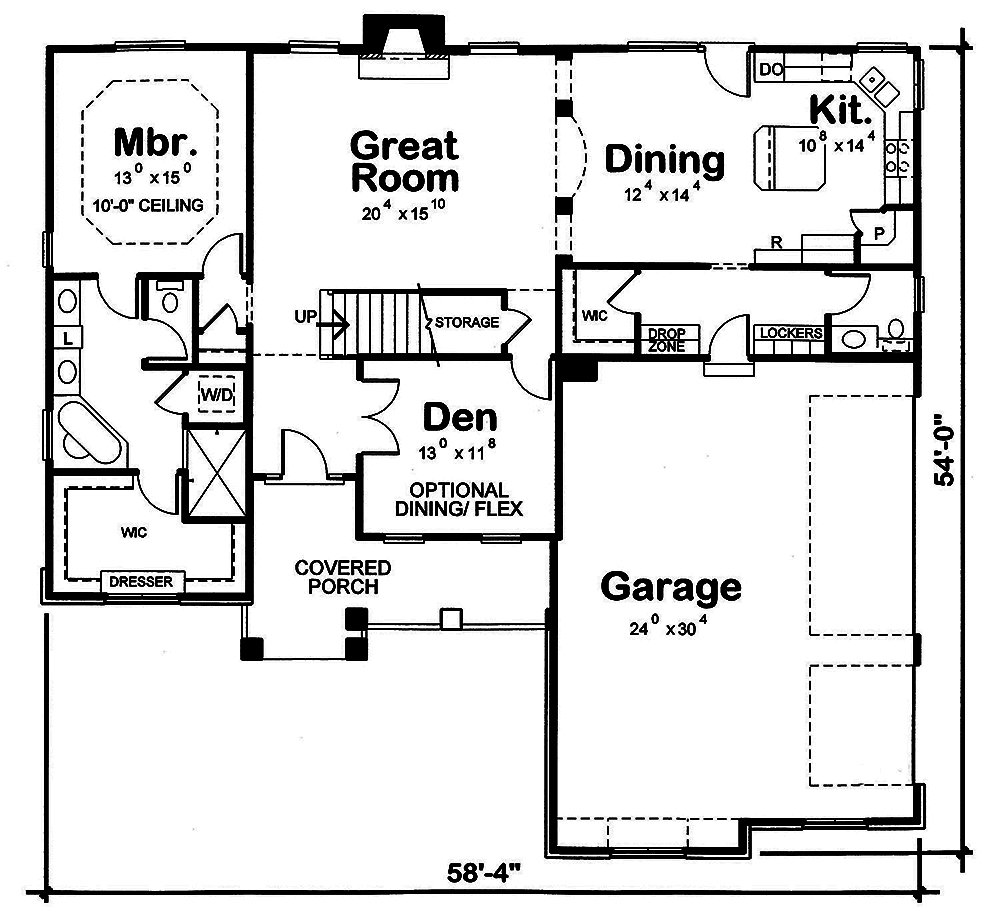 Floor Plan First Story of French Plan #120-2546