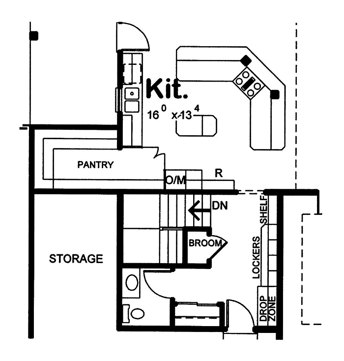 Floor Plan First Story of French Plan #120-2548