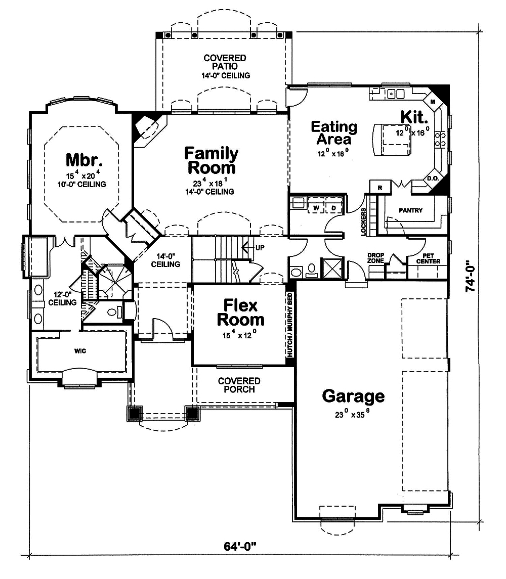 Floor Plan First Story of European Plan #120-2549