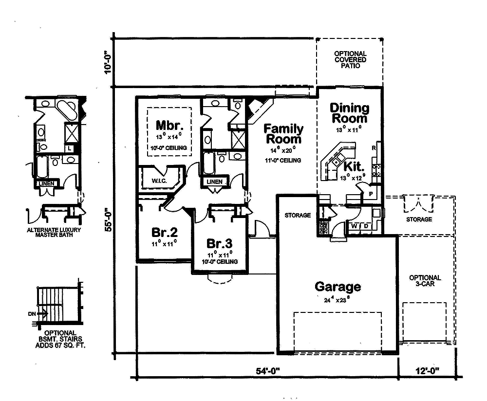 Floor Plan First Story of Country Plan #120-2550