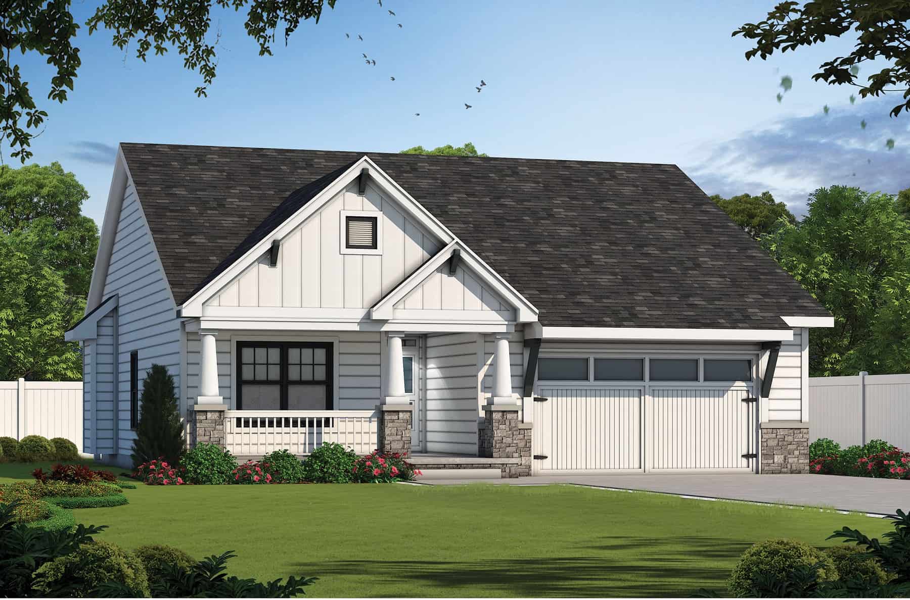 Front View of this 3-Bedroom,1452 Sq Ft Plan -120-2552