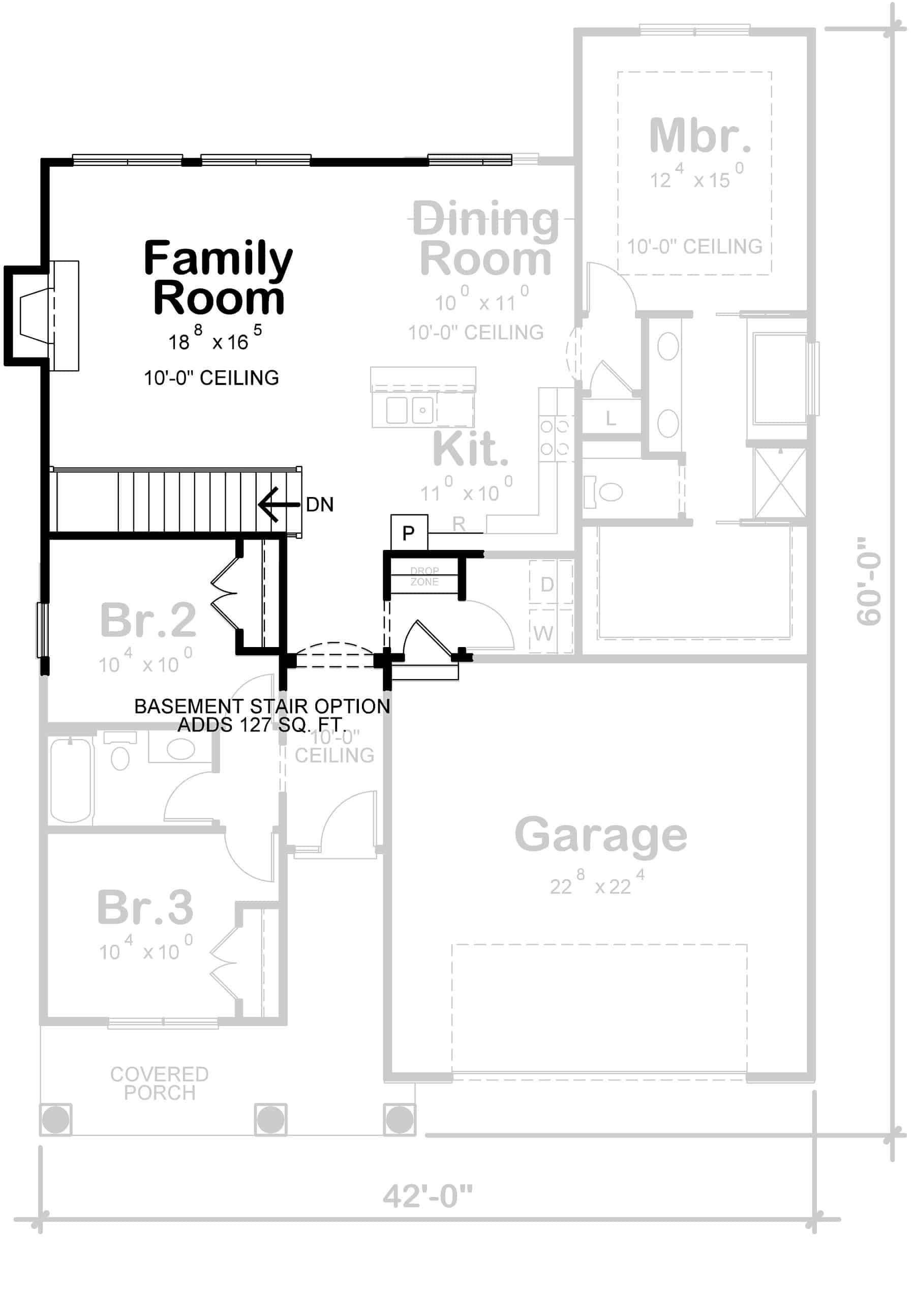 Main Level of Ranch Plan #120-2552