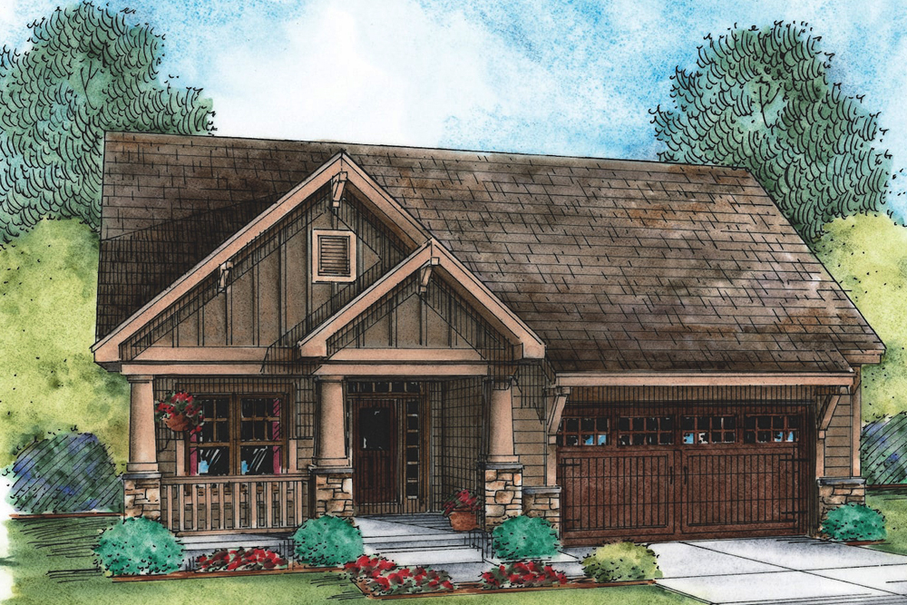 Front View of this 3-Bedroom, 1452 Sq Ft Plan - 120-2552