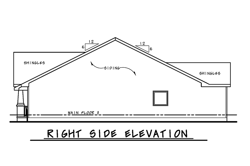 Home Plan Right Elevation of this 3-Bedroom,1452 Sq Ft Plan -120-2552