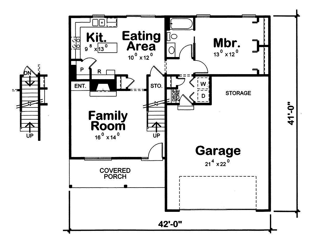 Floor Plan First Story of Craftsman Plan #120-2553