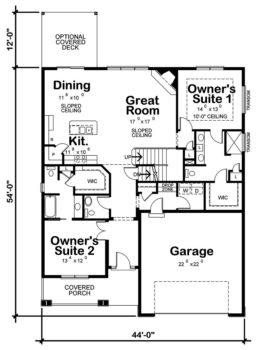 Floor Plan First Story of Craftsman Plan #120-2554
