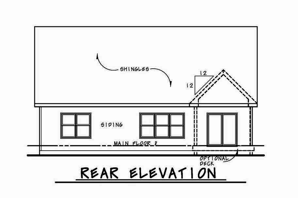 Home Plan Rear Elevation of this 4-Bedroom,2232 Sq Ft Plan -120-2555