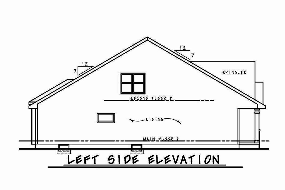 Home Plan Left Elevation of this 3-Bedroom,2113 Sq Ft Plan -120-2556