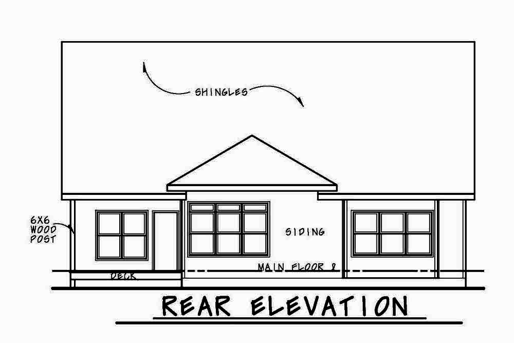 Home Plan Rear Elevation of this 3-Bedroom,2113 Sq Ft Plan -120-2556