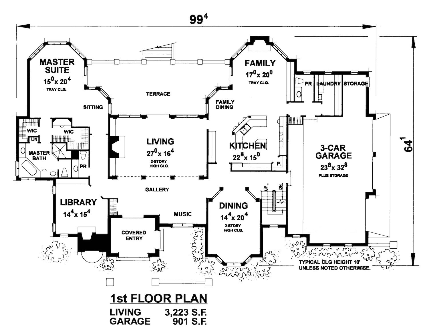 Floor Plan First Story of European Plan #120-2558