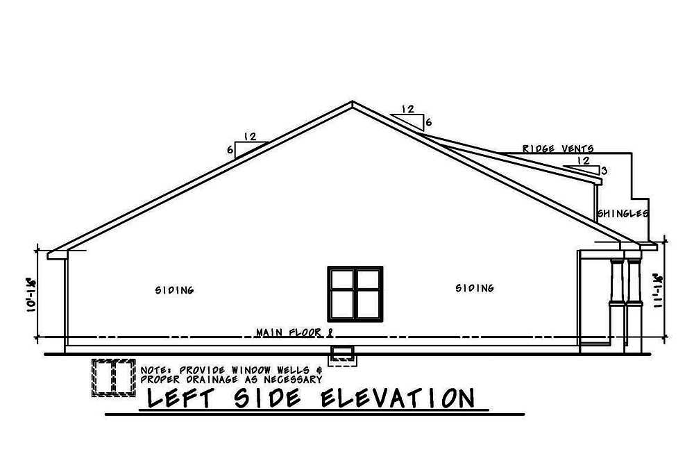 Home Plan Left Elevation of this 3-Bedroom,1757 Sq Ft Plan -120-2560