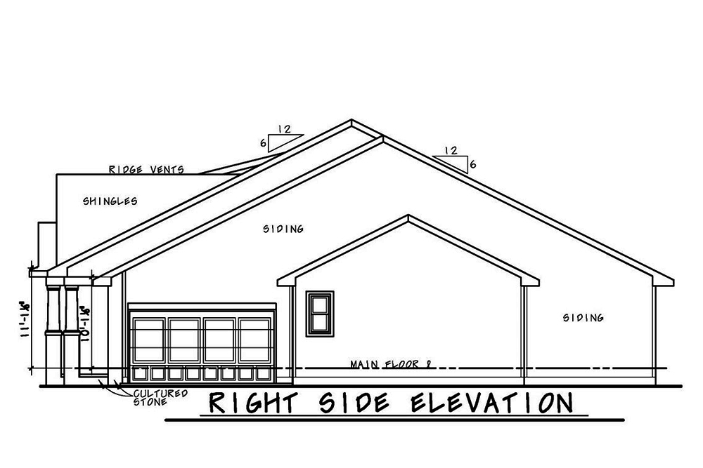 Home Plan Right Elevation of this 3-Bedroom,1757 Sq Ft Plan -120-2560