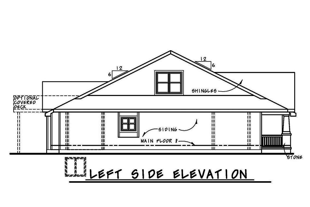 Home Plan Left Elevation of this 3-Bedroom,1898 Sq Ft Plan -120-2561
