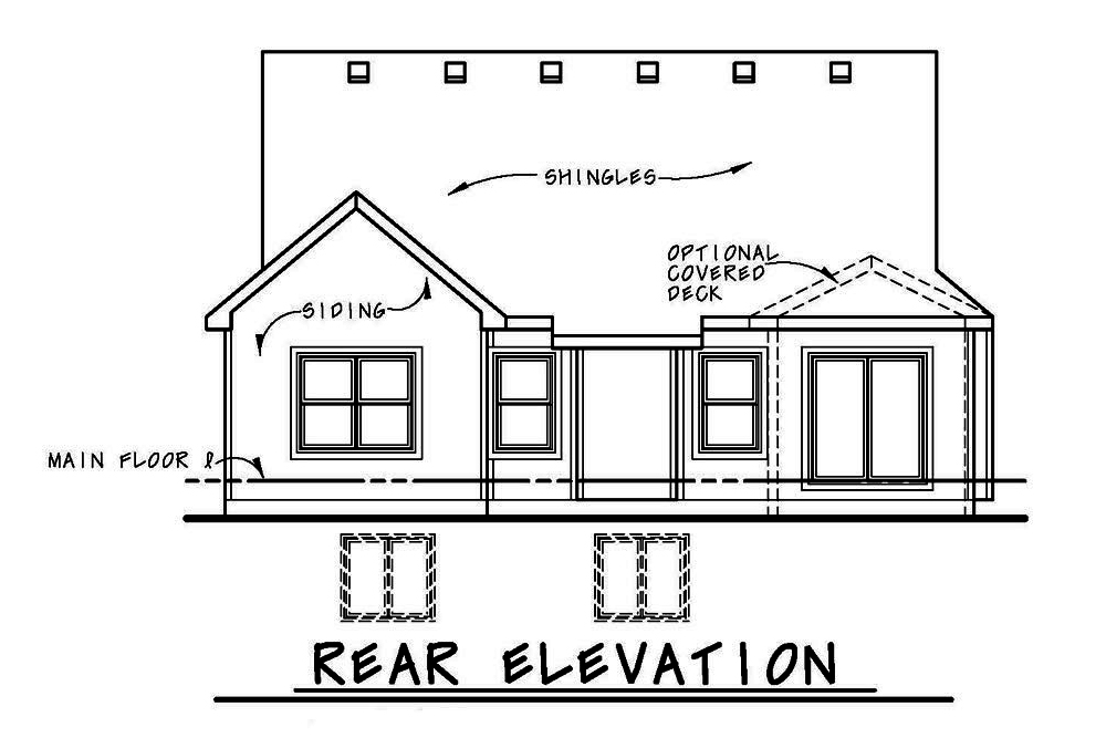 Home Plan Rear Elevation of this 3-Bedroom,1898 Sq Ft Plan -120-2561