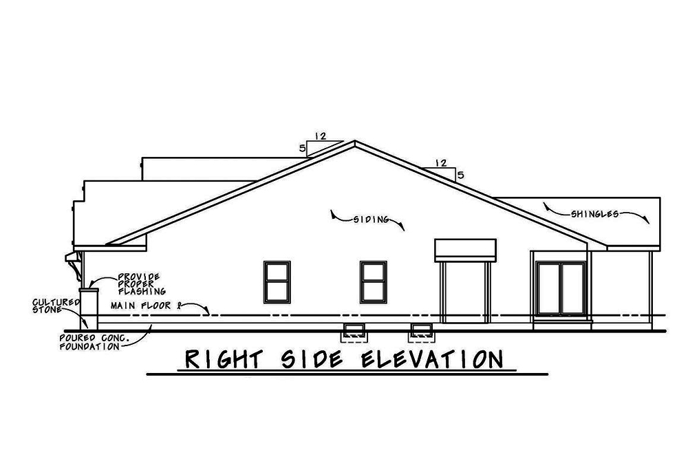 Home Plan Right Elevation of this 3-Bedroom,2071 Sq Ft Plan -120-2562