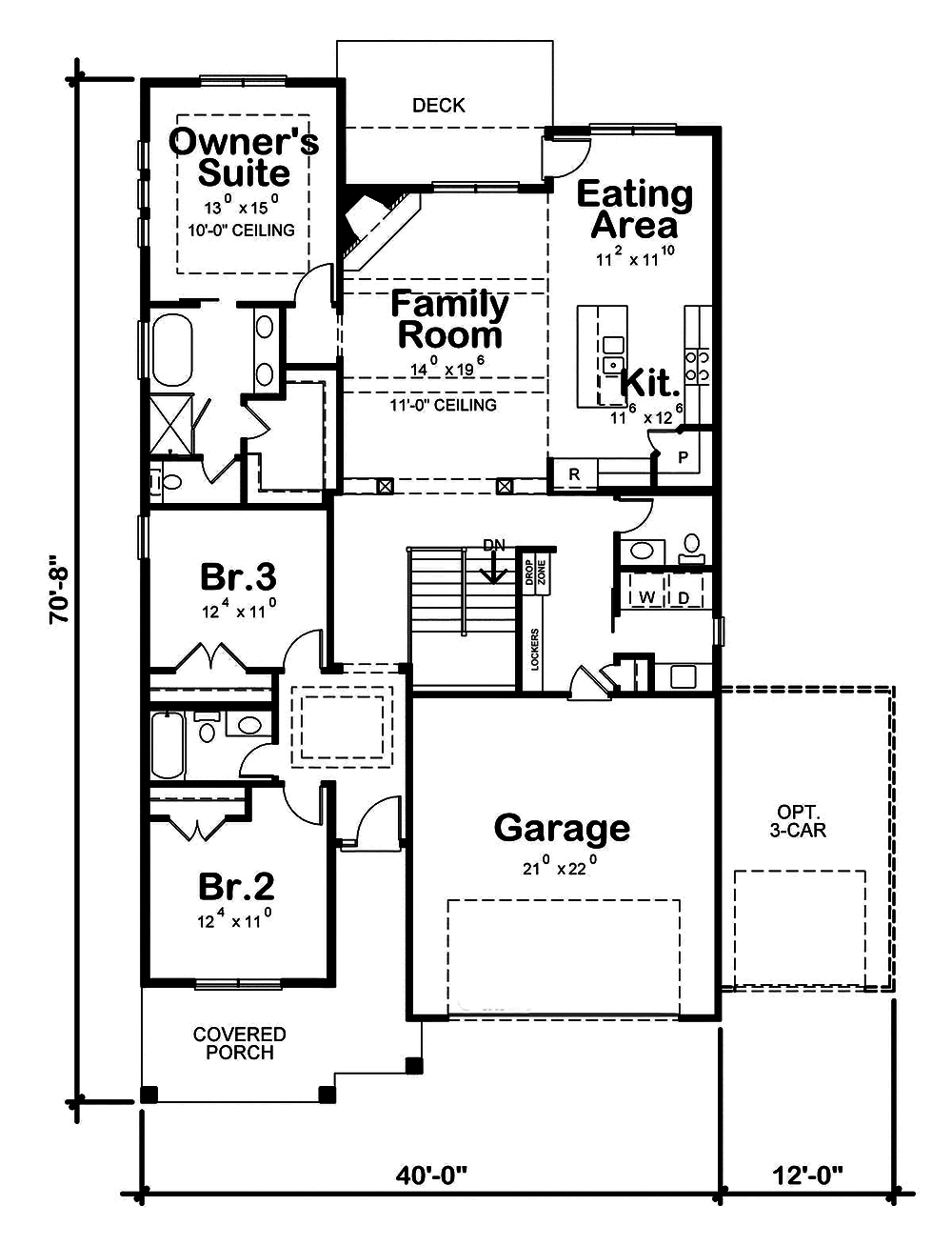 Floor Plan First Story of Craftsman Plan #120-2563
