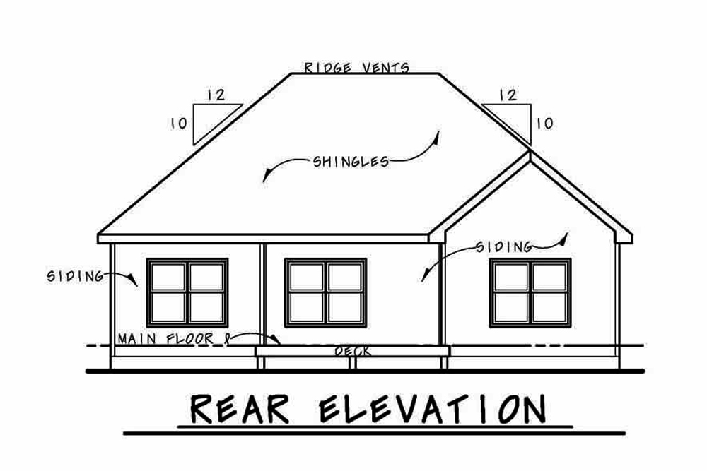Home Plan Rear Elevation of this 3-Bedroom,1886 Sq Ft Plan -120-2563