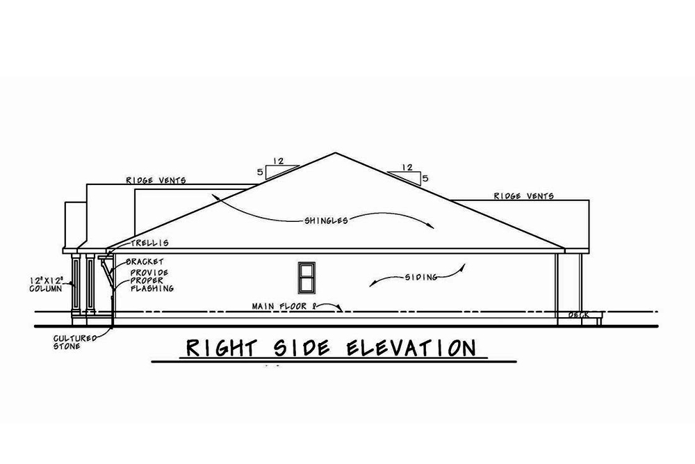 Home Plan Right Elevation of this 3-Bedroom,1886 Sq Ft Plan -120-2563