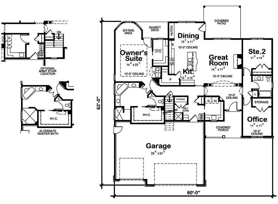 Floor Plan First Story of Cottage Plan #120-2567