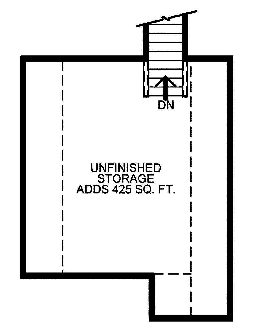 Floor Plan Bonus Room of Cottage Plan #120-2567