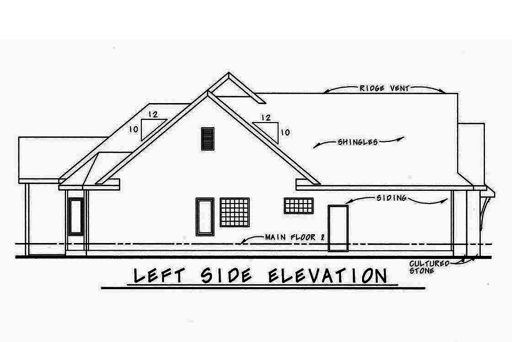 Home Plan Left Elevation of this 2-Bedroom,2083 Sq Ft Plan -120-2567