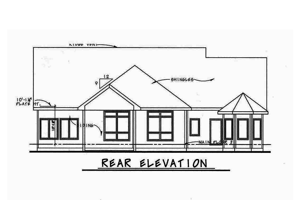 Home Plan Rear Elevation of this 2-Bedroom,2083 Sq Ft Plan -120-2567