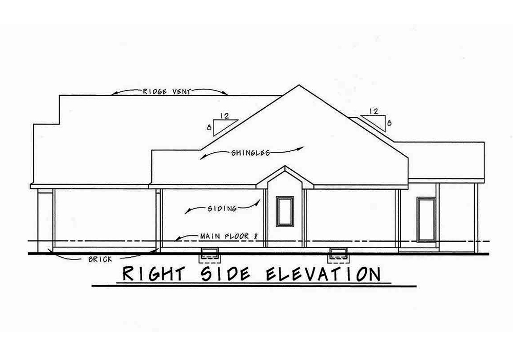 Home Plan Right Elevation of this 3-Bedroom,2183 Sq Ft Plan -120-2568