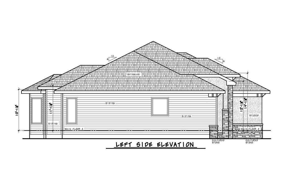 Home Plan Left Elevation of this 2-Bedroom,2292 Sq Ft Plan -120-2570