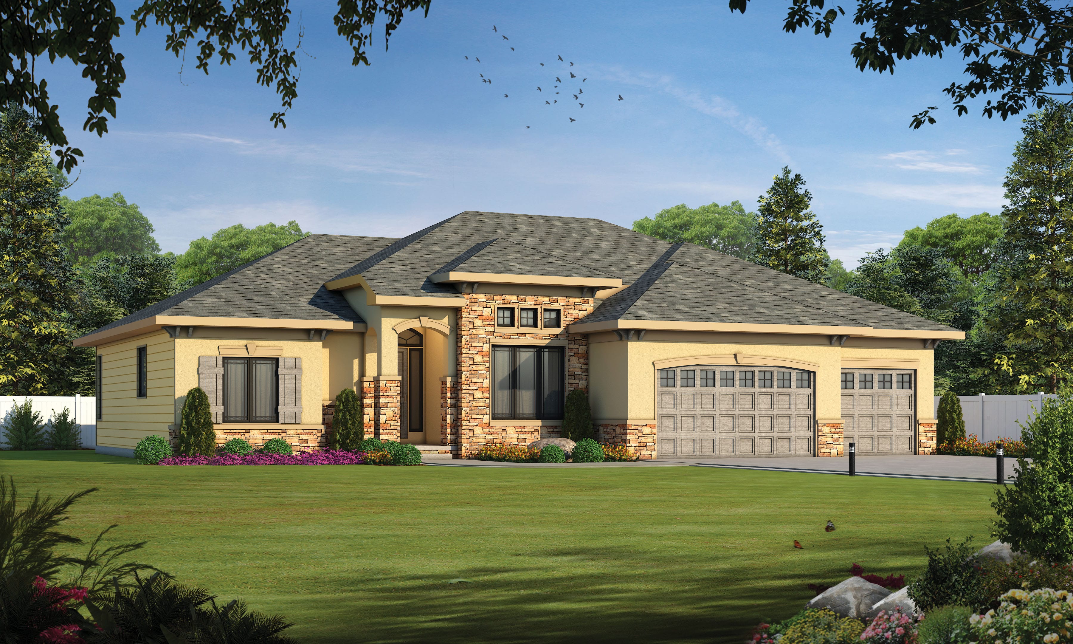 French home plan (ThePlanCollection: House Plan #120-2570)