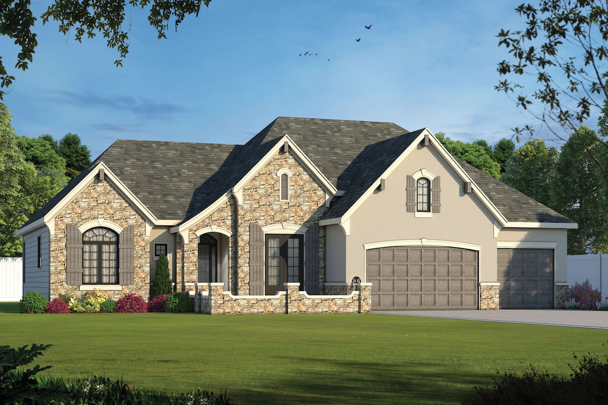 French home plan (ThePlanCollection: House Plan #120-2571)