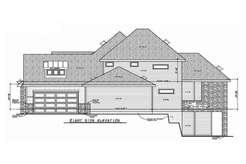 Home Plan Right Elevation of this 3-Bedroom,4140 Sq Ft Plan -120-2572