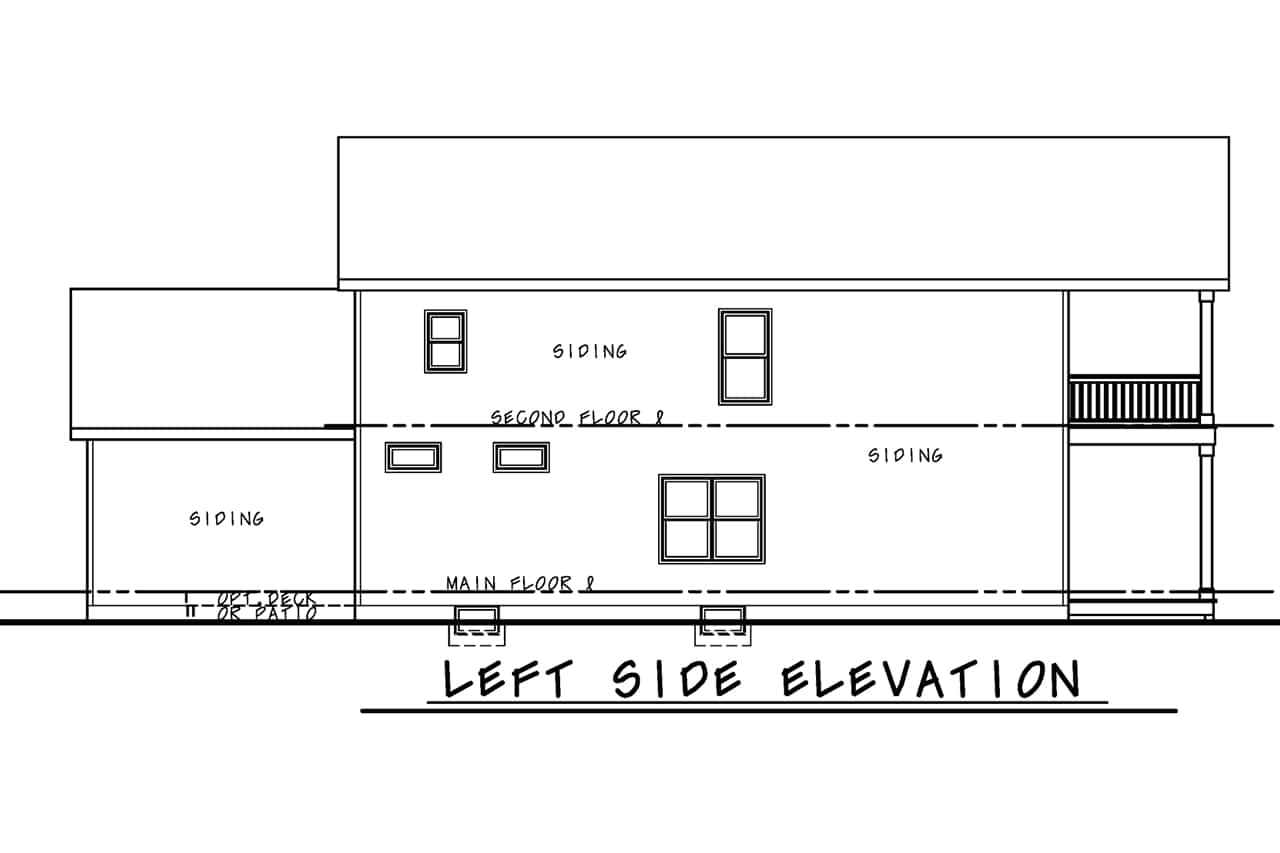 Home Plan Left Elevation of this 3-Bedroom,2388 Sq Ft Plan -120-2573